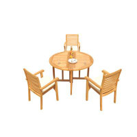 Rosecliff Heights Douberly Round 3 - Person 90'' Long Dining Set with Cushions