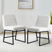 17 Stories Modern Style Upholstered Dining Chairs Set of 2 with Metal Legs for Kitchen and Dining Room