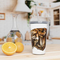 East Urban Home Tiger Plastic Tumbler With Straw