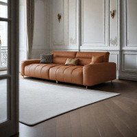HOUZE 110.23" DarkGray Faux leather Modular Sofa cushion couch