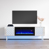 Orren Ellis Metherell TV Stand for TVs up to 70" with Electric Fireplace Included