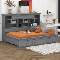 House of Hampton Kambreigh Twin Size Wood Daybed With Multi-Storage Shelves