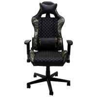 Brassex Atticus Ergonomic High-Back Faux Leather Gaming Chair - Black/Grey Camo