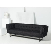 Ebern Designs Mitch 92.1'''' Faux Leather Tuxedo Arm Sofa