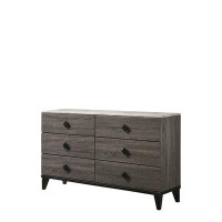 Latitude Run® Avantika Dresser, Faux Marble & Rustic Grey Oak 36" H x 61" W x 15" D