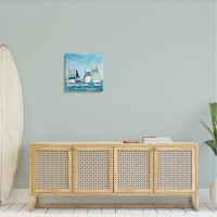 Stupell Industries Floating Striped Sailboats Clear Blue Sky Painting Canvas Wall Art By Katrina Craven