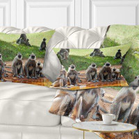 Made in Canada - East Urban Home African Monkeys in Sri Lanka Lumbar Pillow
