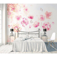 GK Wall Design Floral Romantic Blossom Pink Flower Removable Textured Wallpaper