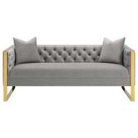 Hokku Designs Eastbrook Tufted Back Sofa Grey