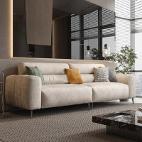 Lilac Garden Tools 86.61" Creamy White 100% Polyester Modular Sofa cushion couch