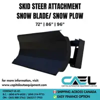 In Stock Now: Brand New Skid Steer Snow Plow/Dozer Blade (72/86/96)