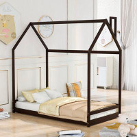 Harper Orchard Full Size House Bed Wood Bed, Espresso