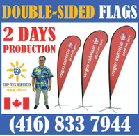 FAST PRODUCTION - Custom Printed Double Sided Teardrop Feather Advertising FLAGS Trade Show Promo Marketing Event TENTS