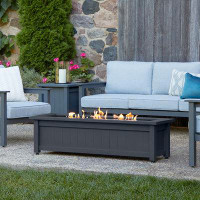 Real Flame 13.75" H x 49.75" W Steel Propane Outdoor Fire Pit Table with Lid
