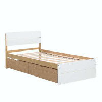 Latitude Run® High Gloss Bed Frame With Drawers