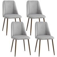 DINING CHAIRS SET OF 4, MODERN KITCHEN CHAIR WITH VELVET-TOUCH UPHOLSTERY