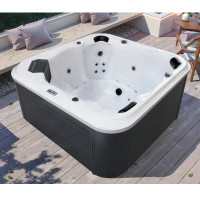 83x83x35- 5 Seat Hot Tub w 3 air control valves, 1 water diverter, 40 adjustable hydrotherapy jets (LED & Bluetooth) BSQ