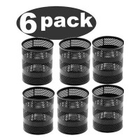 YBM Home Round Desk Steel Mesh Markers Pencil Pen Cup Holder