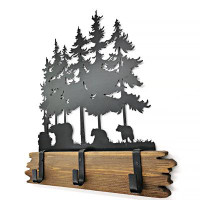 Millwood Pines Bears Wooden And Metal Rack With Hook