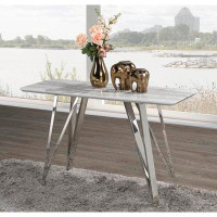 Ivy Bronx Sofa Table - White/Silver