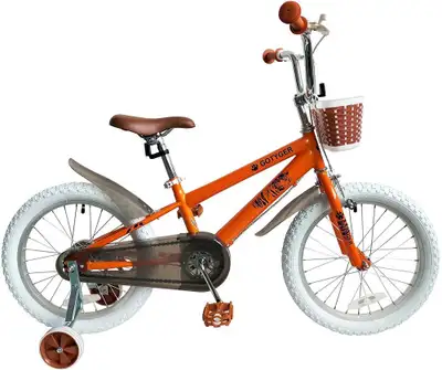 Front and rear brakes plus training wheels for safety This GoTyger is constructed with steel frame a...