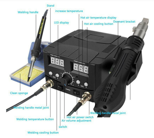 NEW 800W HOT AIR SOLDERING STATION LED DIGITAL YCD8582 in Power Tools in Alberta - Image 3