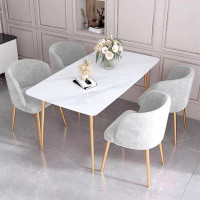 Everly Quinn 5-Piece Light Luxury Modern Simple Rectangular Dining Table Set With 4 Chairs