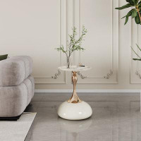 Mercer41 "designer Iron End Table: Luxe Minimalist Aesthetic, Round Side Table Suited For Small Spaces" (101 Characters)