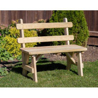 Red Barrel Studio 2_30" Treated Pine Traditional Garden Bench With Back