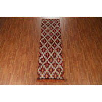 Rugsource Geometric Moroccan Runner Rug Hand-Knotted 3X13