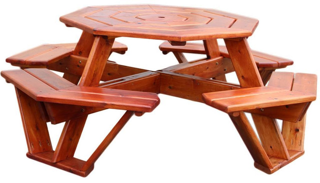 Canadian Made Local Cedar Octagon Picnic Table in Patio & Garden Furniture - Image 3