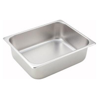 Winco Winco 1/2 Size Straight-Sided Steam Table / Hotel Pan, 25 Gauge, 4" Deep