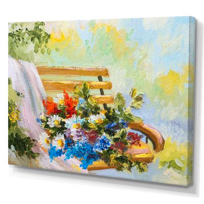 Winston Porter Summer Bouquet Of Flowers On Bench - on in Other