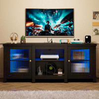 Red Barrel Studio Red Barrel Studio® Tv Stand For 65 Inch Tv, Entertainment Centre With Power Outlet And Led Light, Tv C