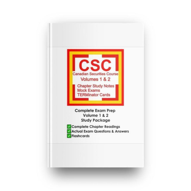 CSC Canadian Securities Course Certification Volumes 1 & 2 Exam Answers Preparation Study Notes Kit 2022 in Textbooks