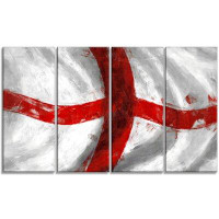 Design Art Flag of England Contemporary 4 Piece Graphic Art on Wrapped Canvas Set