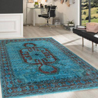 Isabelline One-of-a-Kind 8'3" X 10' Area Rug in Blue/Rust