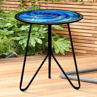 Liffy Liffy Patio Side Table, Small Round End Table, Metal Side Table Outdoor, Small Porch Table For Indoor Balcony Furn