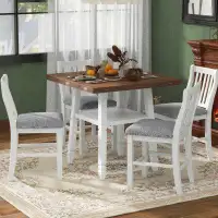 Red Barrel Studio 5-Piece Counter Height Dining Table Set With 4 Folding Leaves