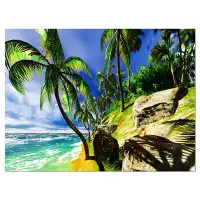 Design Art Palms in Hawaii Island Beach - Wrapped Canvas Photograph Print