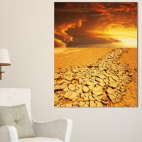 Made in Canada - Design Art Drought Land Under Dramatic Sky Modern Landscape Photographic Print on Wrapped Canvas
