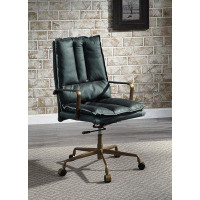 Ceballos Tinzud Office Chair In Dark Green Top Grain Leather