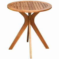 George Oliver 27" Outdoor Round Solid Wood Coffee Side Bistro Table