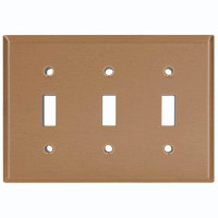 WorldAcc Metal Light Switch Plate Outlet Cover (Plain Cinnamon Brown - Single Toggle)