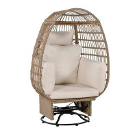 Arlmont & Co. Sifan Swivel Patio Chair with Cushions