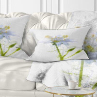 Made in Canada - East Urban Home Floral Watercolor Flower Sketch Lumbar Pillow