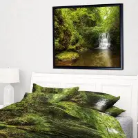 Made in Canada - East Urban Home 'Water Flowing over Rocks' Framed Photographic Print on Wrapped Canvas