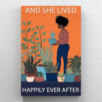 Trinx Plants And She Lived Happily Ever After 2 - 1 Piece Rectangle Graphic Art Print On Wrapped Canvas