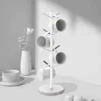 Rubbermaid Mug Holder Tree With Marble Base, 8 Hooks White Coffee Cups Holder Stand, New Upgrad Stable Removable Mug Rac