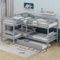 Harriet Bee Jakyrah Twin L-Shaped Bunk Beds with Trundle by Harriet Bee